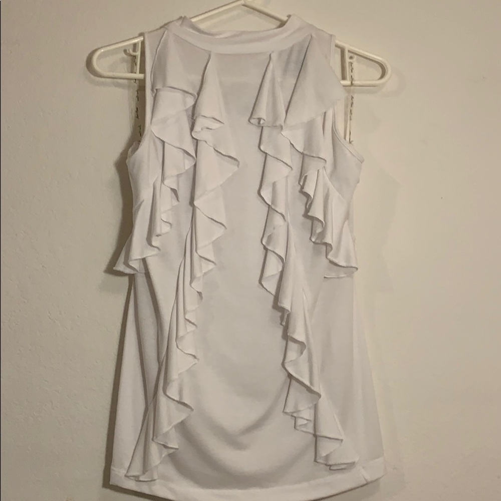 White blouse with ruffles